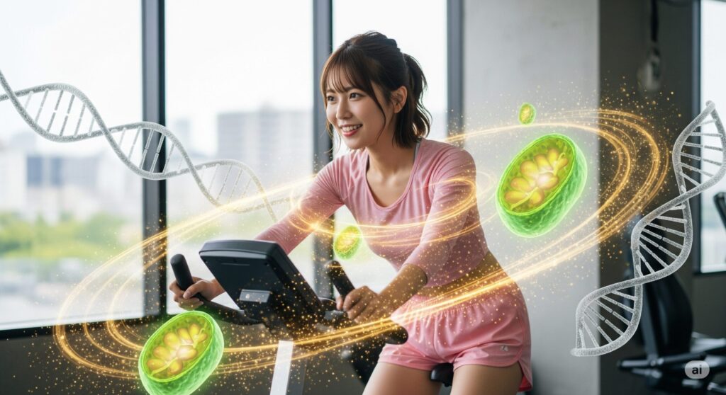 エネルギー代謝とDNA可視化でサイクリングする日本人女性