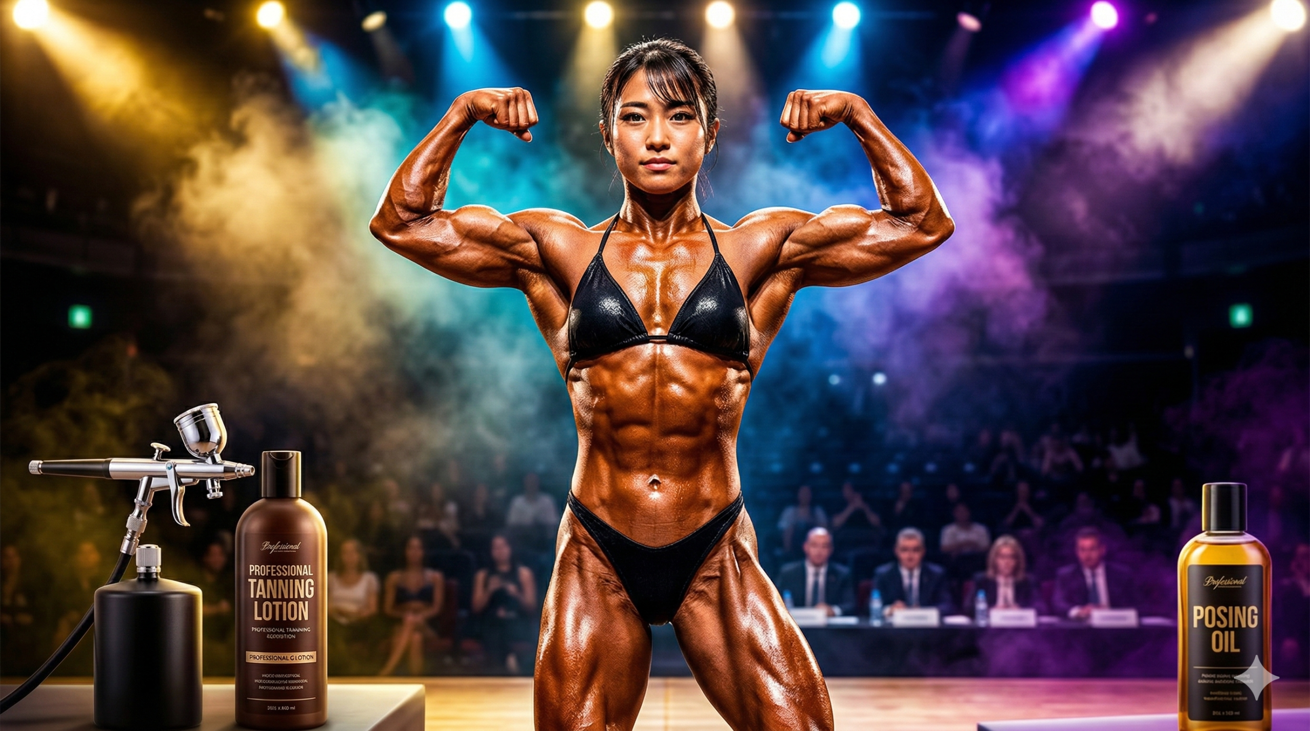 ボディビルダーの黒い肌とテカリの理由-タンニングとオイルの仕組み